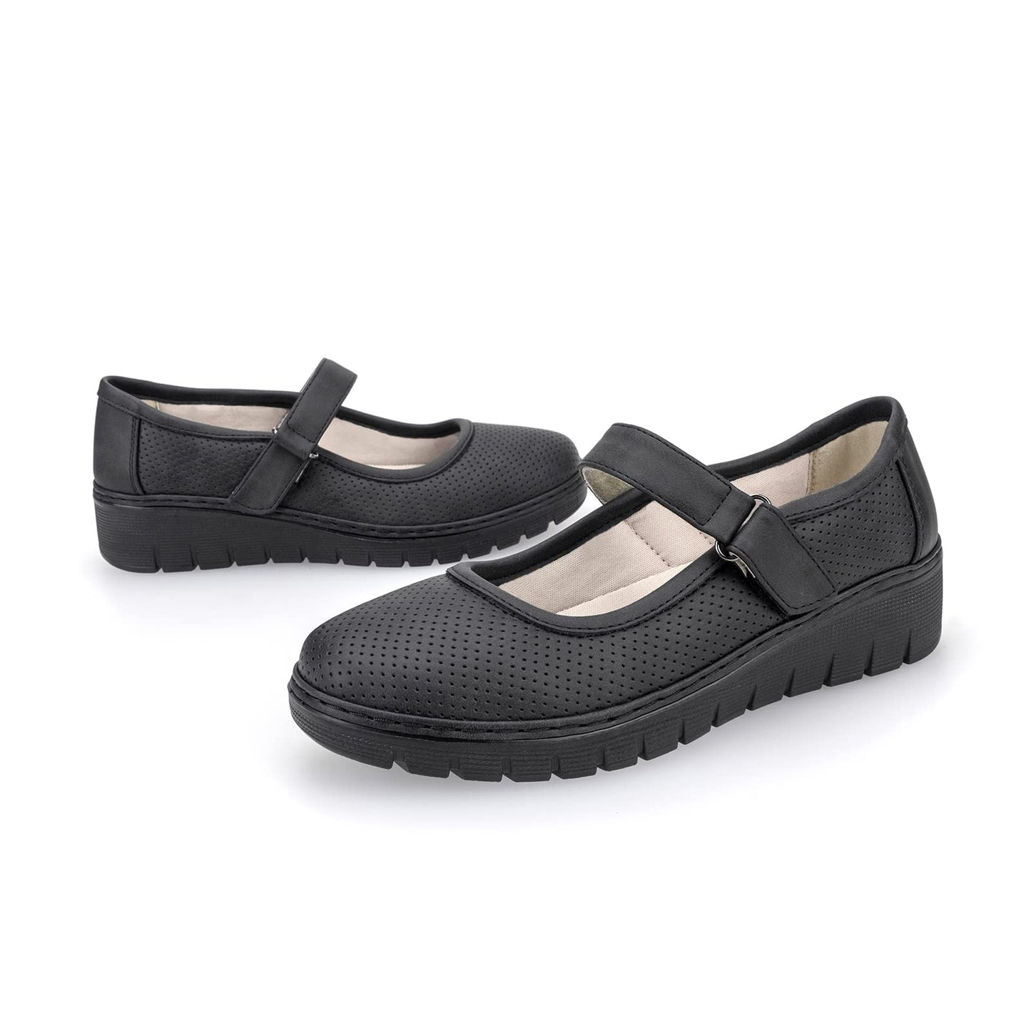 VJH confort Women s Mary Jane Flats, Breathable Comfort Round Toe Low Heel Slip-on Light Weight Walking Shoes